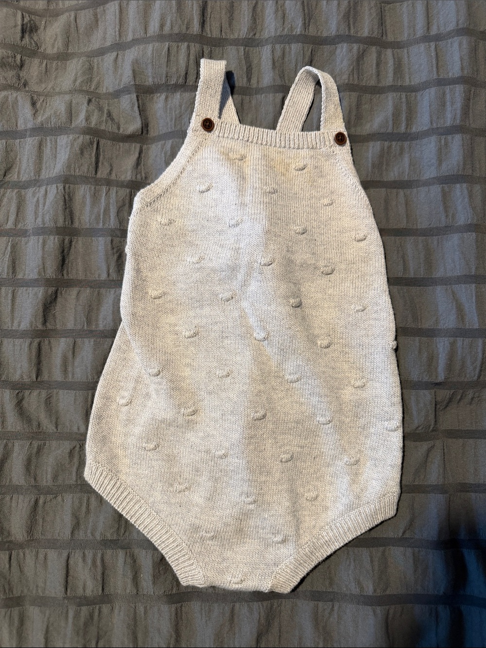 Janie and Jack Cream Knit Bubble Romper